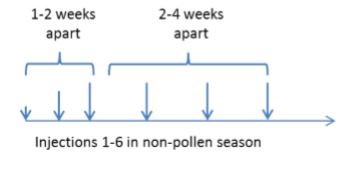 Injections time frame in non pollen season diagram