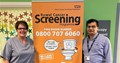 Dr Sandip and Carol lead bowel cancer screening nurse