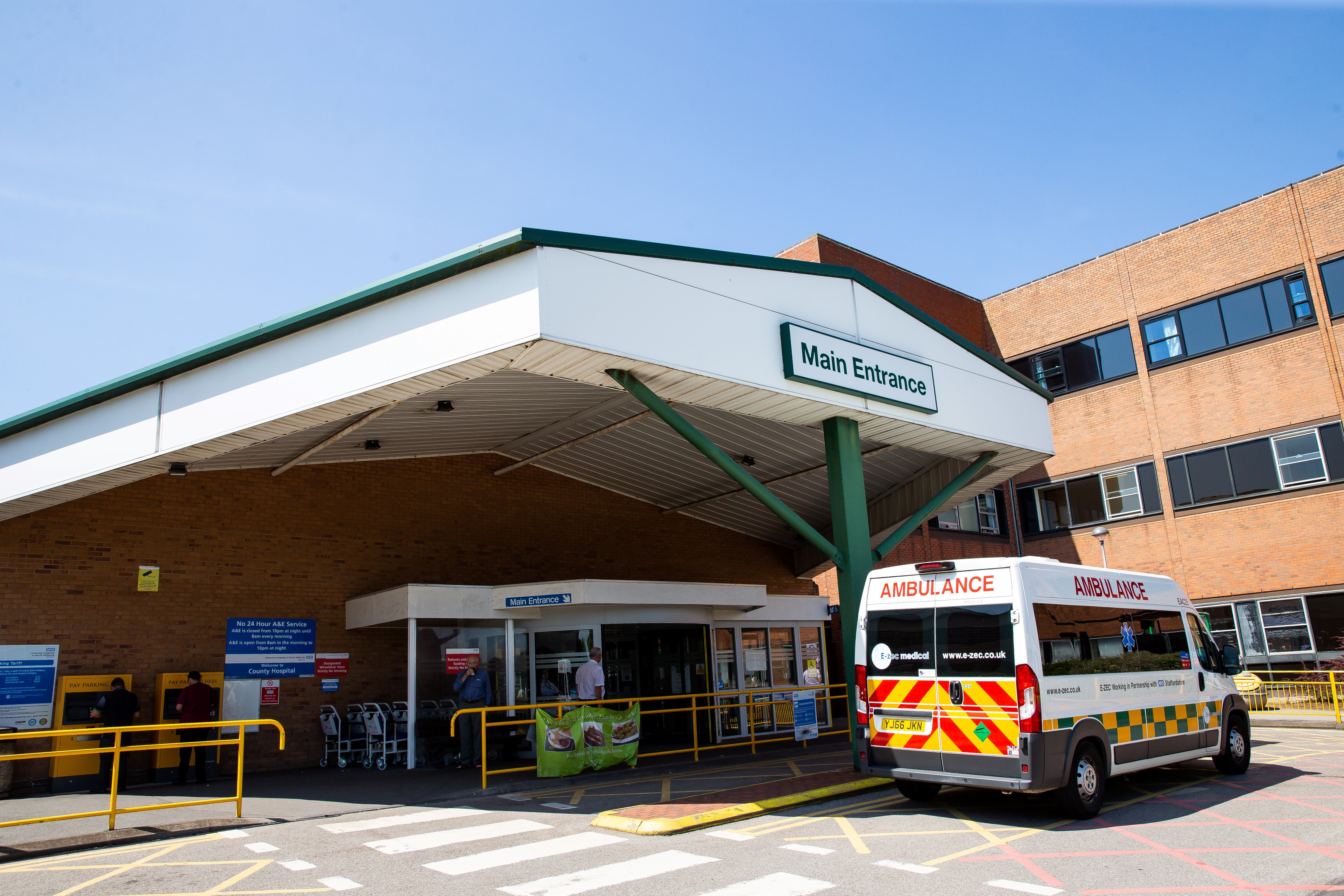 The main entrance of county hospital