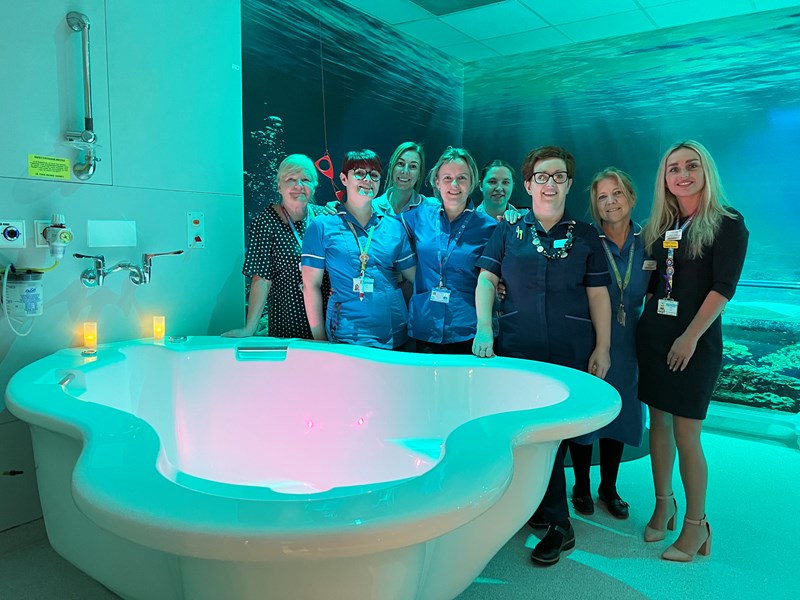Midwives with a birthing pool 