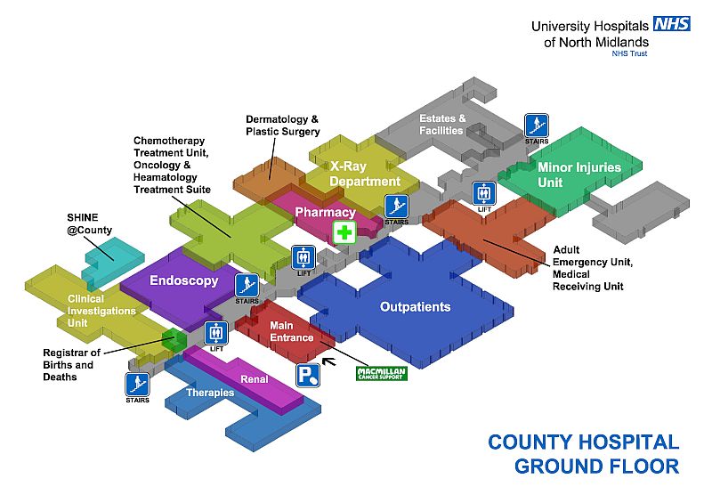 County hospital ground floor map