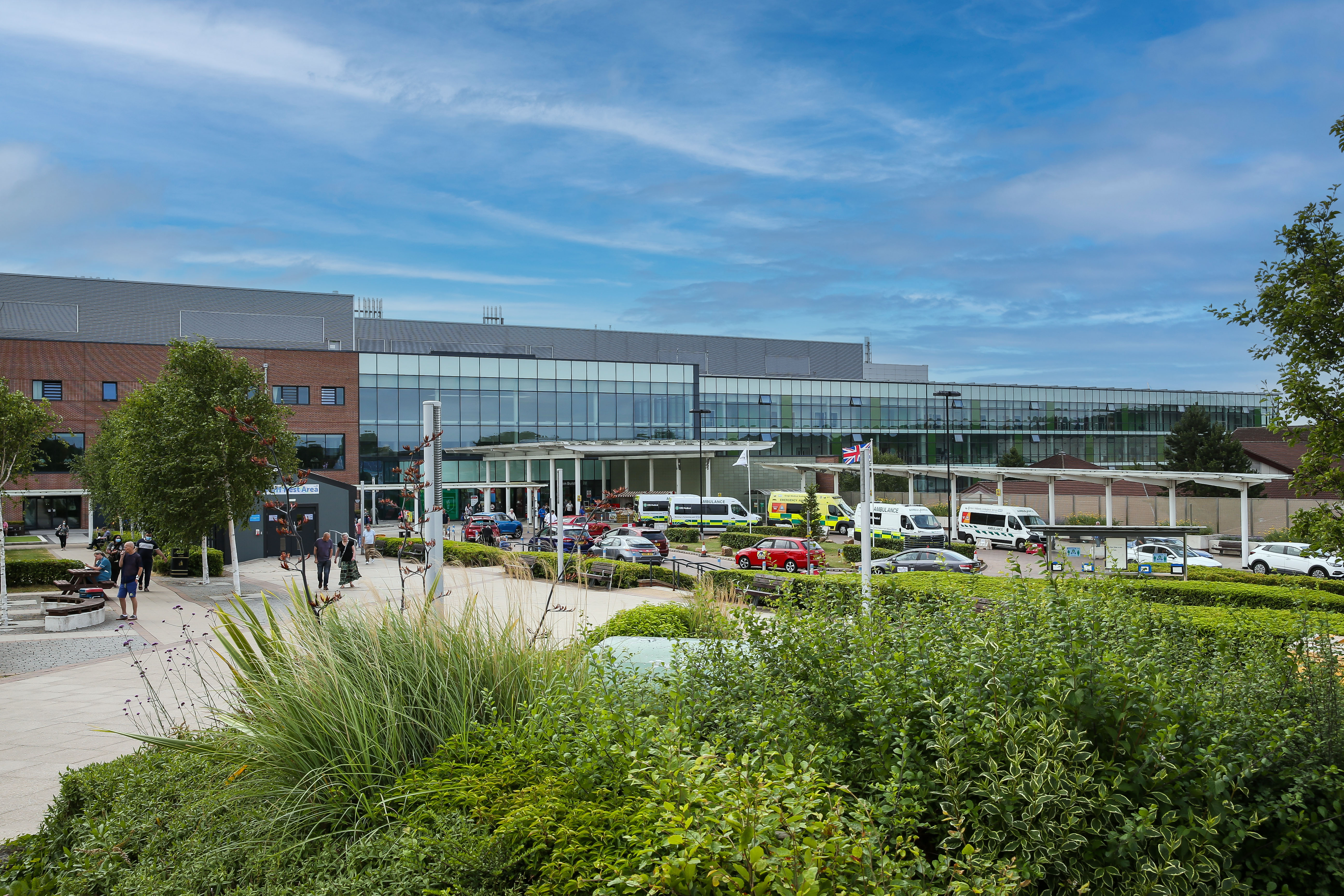Royal Stoke Hospital main entrance from afar